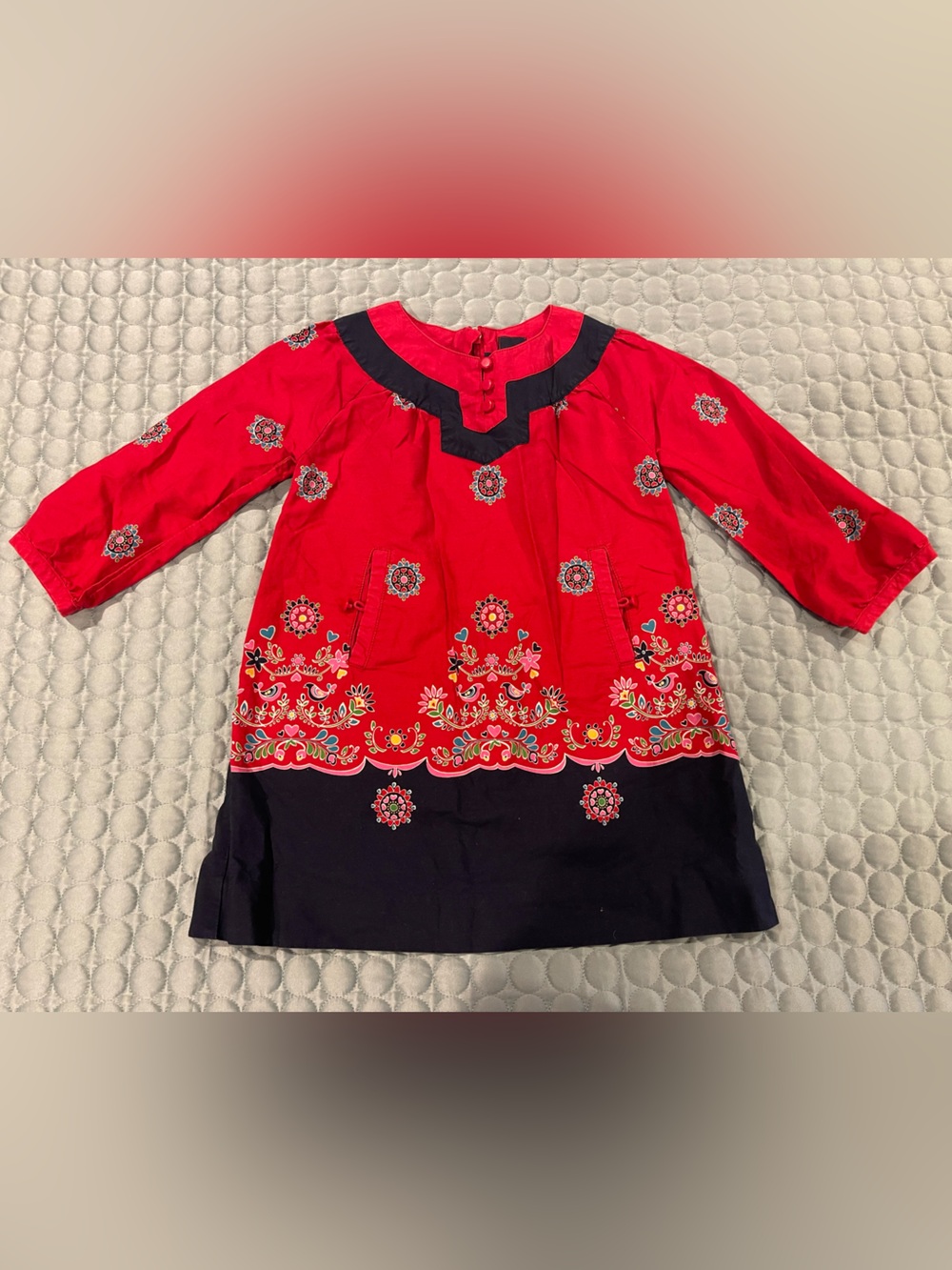 Vintage BABY GAP ST PETERSBURG RED RUSSIA RUSSIAN DRESS 18-24 Months 100% Cotton